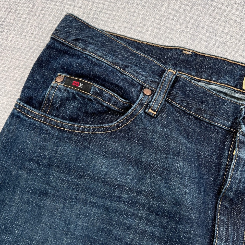 Wrangler 20X Straight Leg Jeans Men 38x33 Dark Wash Western Cowboy Denim - Picture 7 of 11